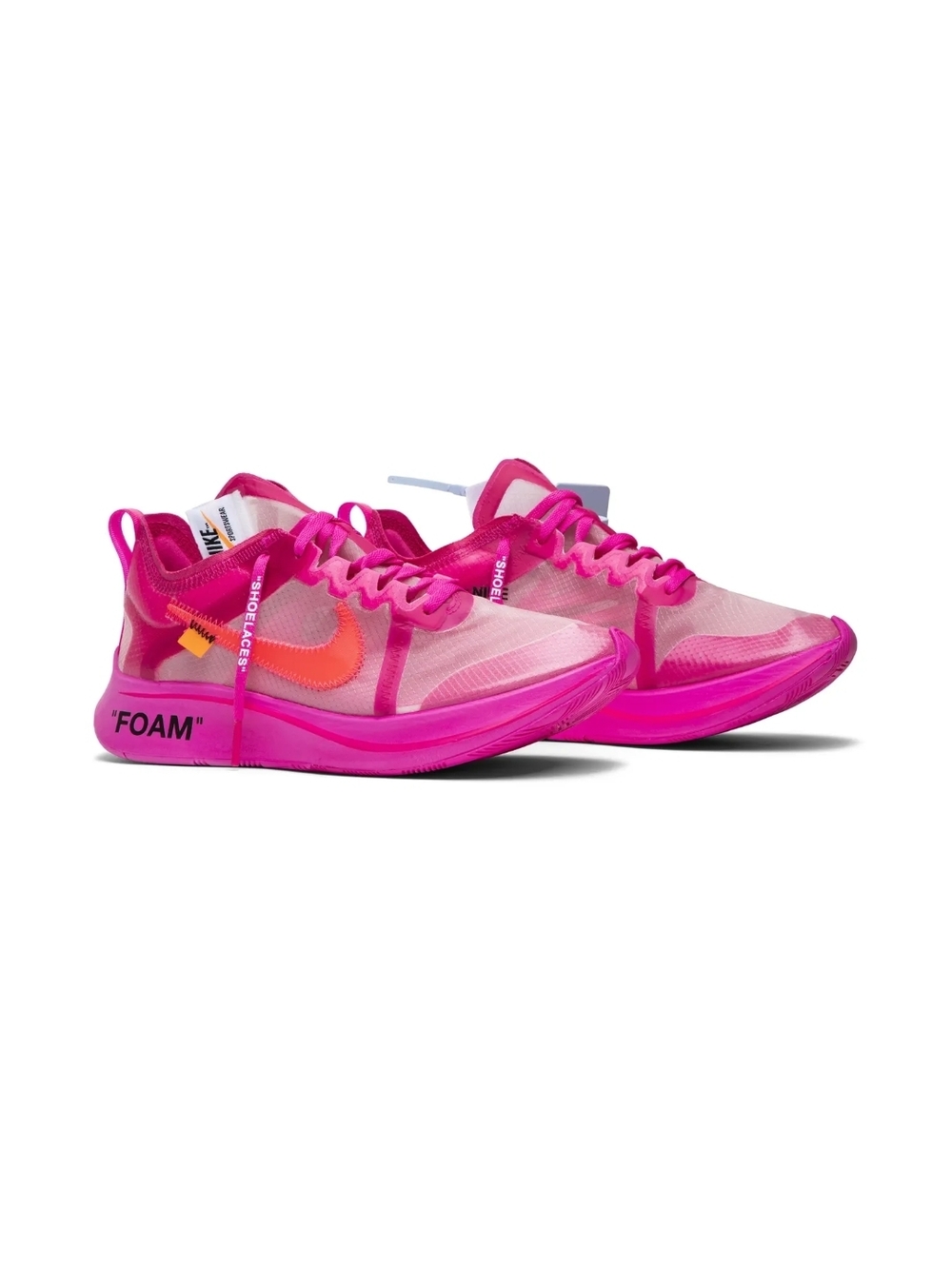 Off-White Pink Zoom Fly Mercurial Running Shoe By Nike Womens 9.5 M